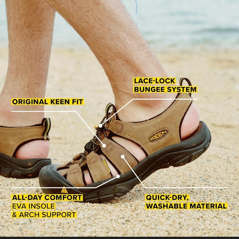 KEEN Men's Tan Sandals with Bungee System